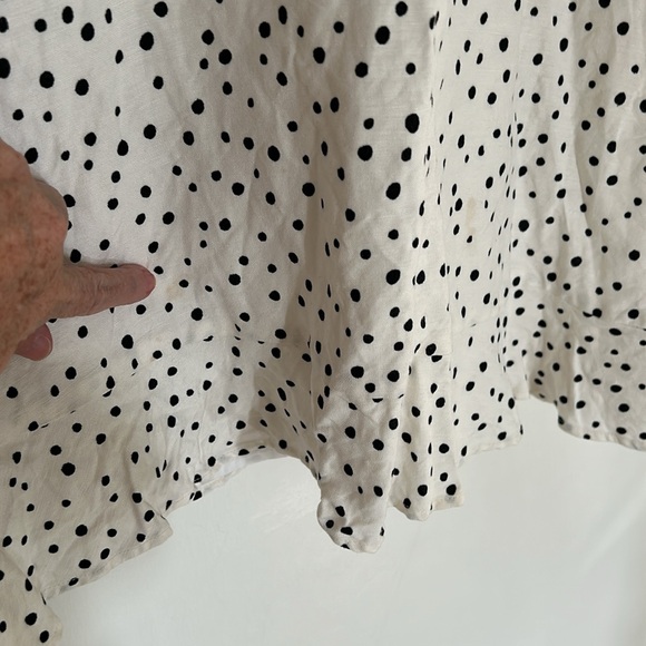 Loft Linen Dotted Tie Back Flare Dress - Picture 10 of 11